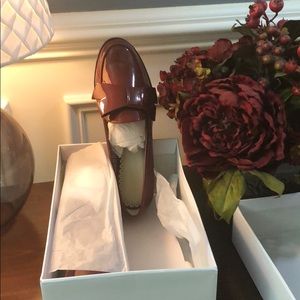 Red patent leather loafers from Nordstrom